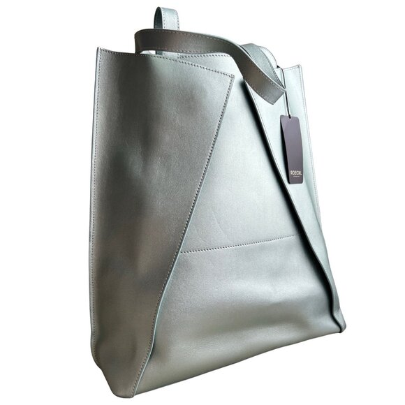 BNWT Roeckl Teal Origami Leather Shoulder Large Bag - Picture 4 of 16